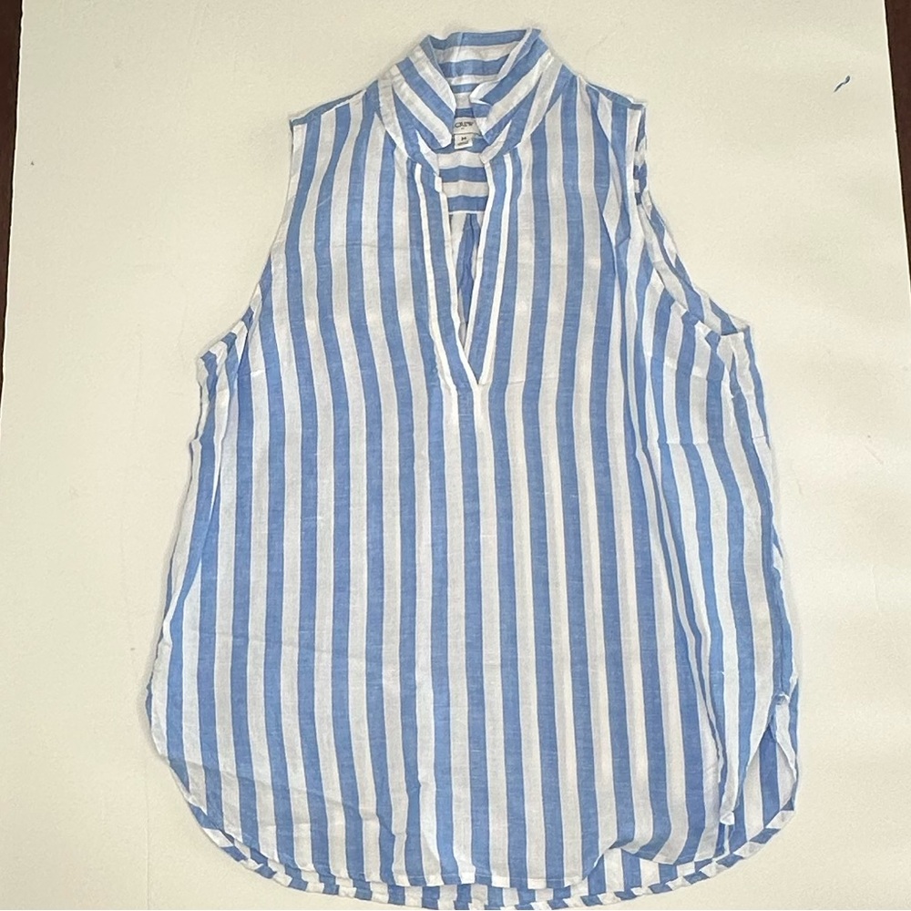 J. Crew Blue and White Striped Top